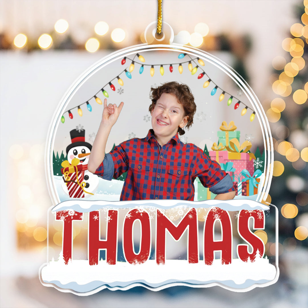 2025 Kids Custom Christmas Names - Personalized Kids Photo Ornament