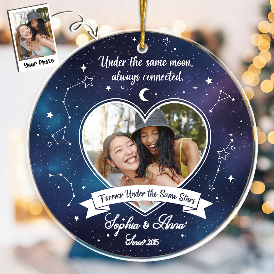Forever Under The Same Stars - Personalized Best Friends Photo Ornament