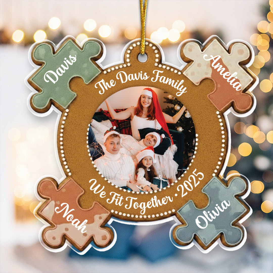 We Fit Together Gingerbread Ornament - Custom Name Keepsake