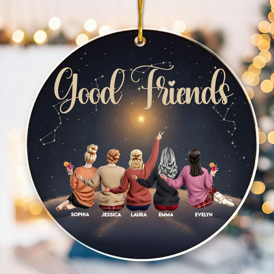 Friends Are The Light In Life - Thank You Gifts For Friends, Sisters - Personalized Acrylic Ornament - Christmas Gift For Friend