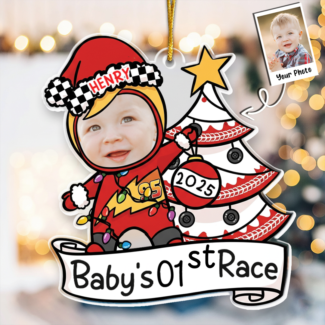 Baby's First Christmas MC Queen - Personalized Acrylic Photo Ornament