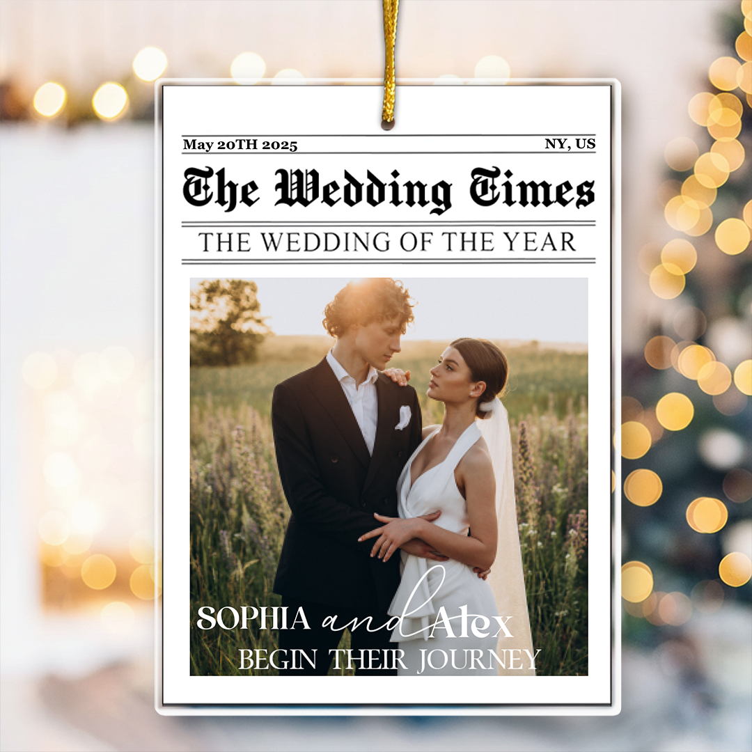 First Christmas Couples Gifts - The Wedding Of The Year - Newlywed Couples - Personalized Acrylic Photo Ornament