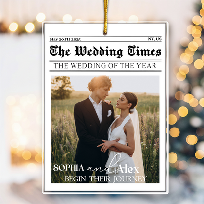 First Christmas Couples Gifts - The Wedding Of The Year - Newlywed Couples - Personalized Acrylic Photo Ornament