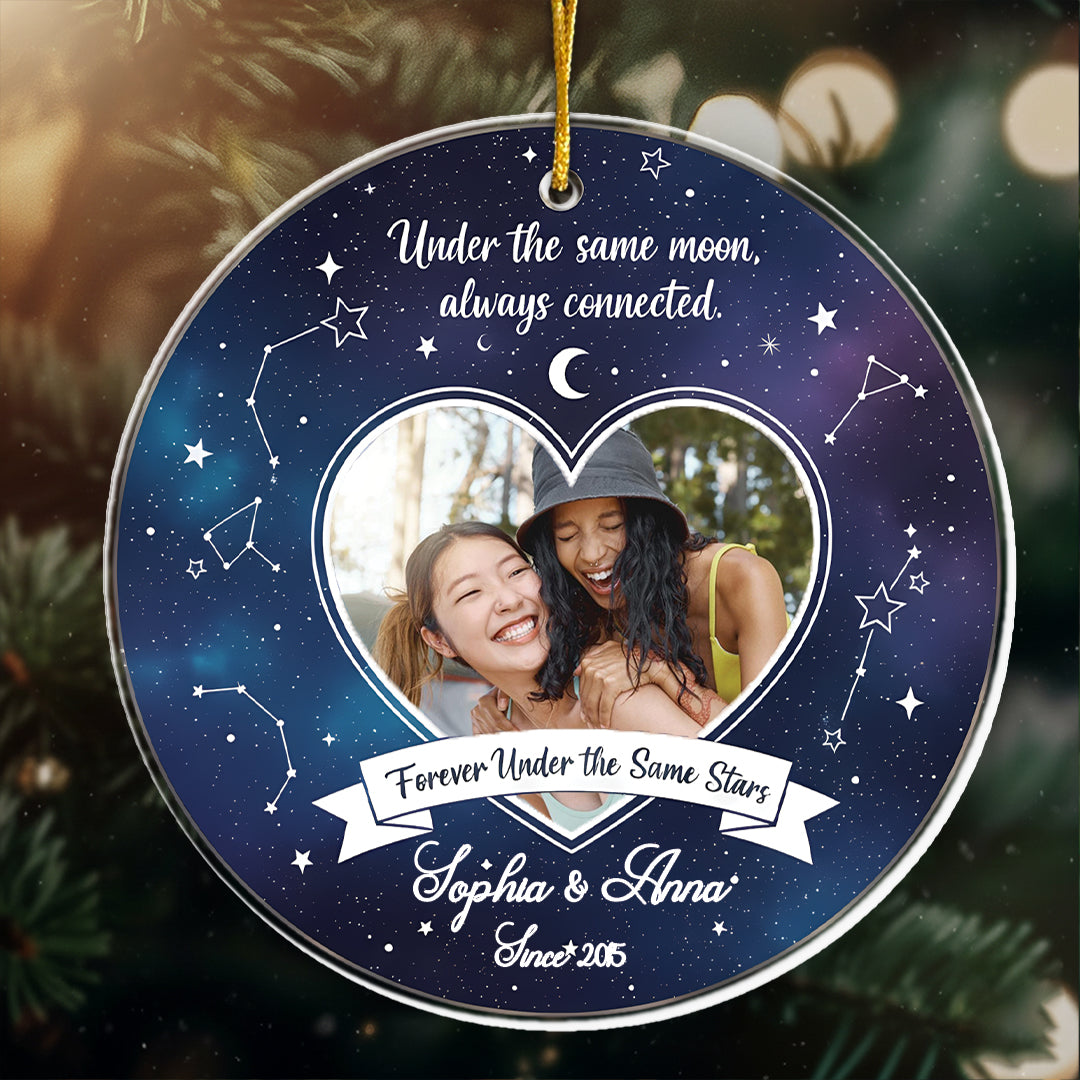 Forever Under The Same Stars - Personalized Best Friends Photo Ornament