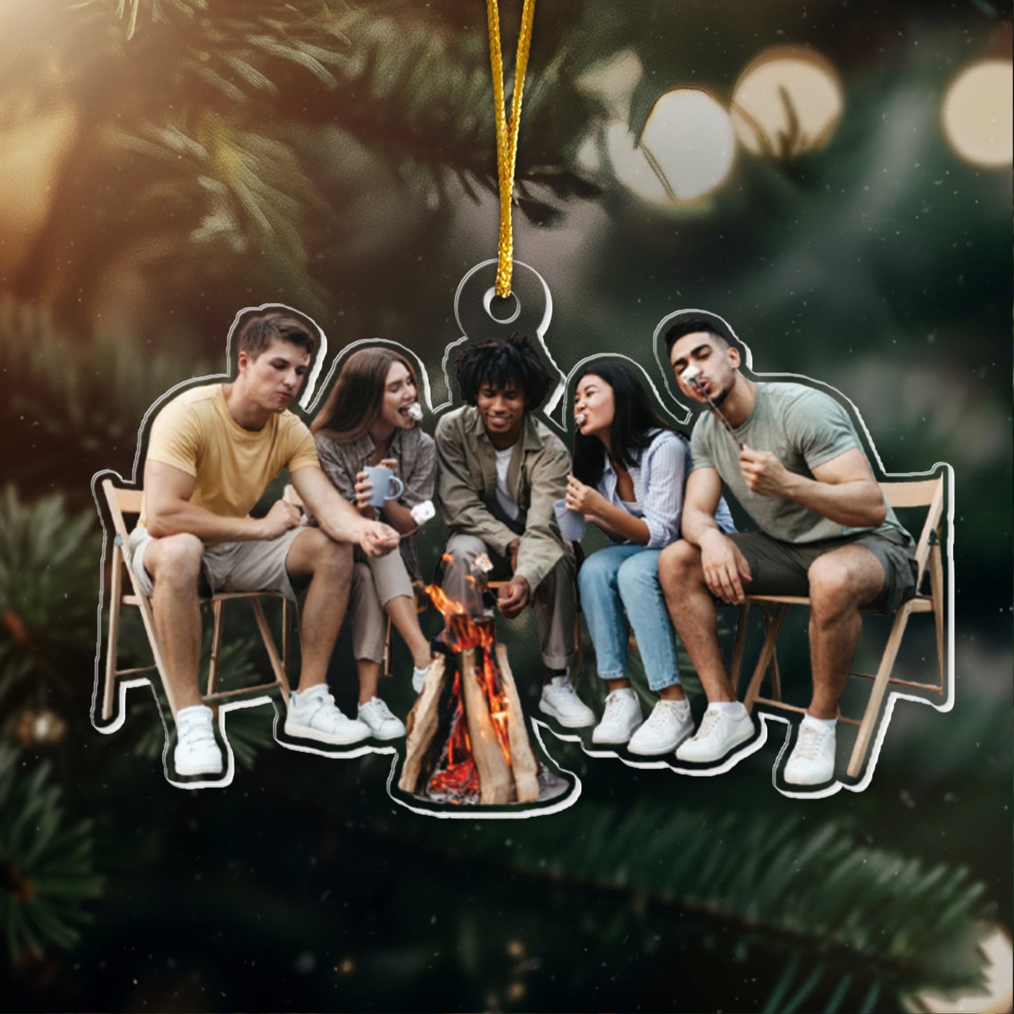 Camping Ornaments - Christmas Ornament Gift For Family & Friends - Personalized Acrylic Photo Ornament