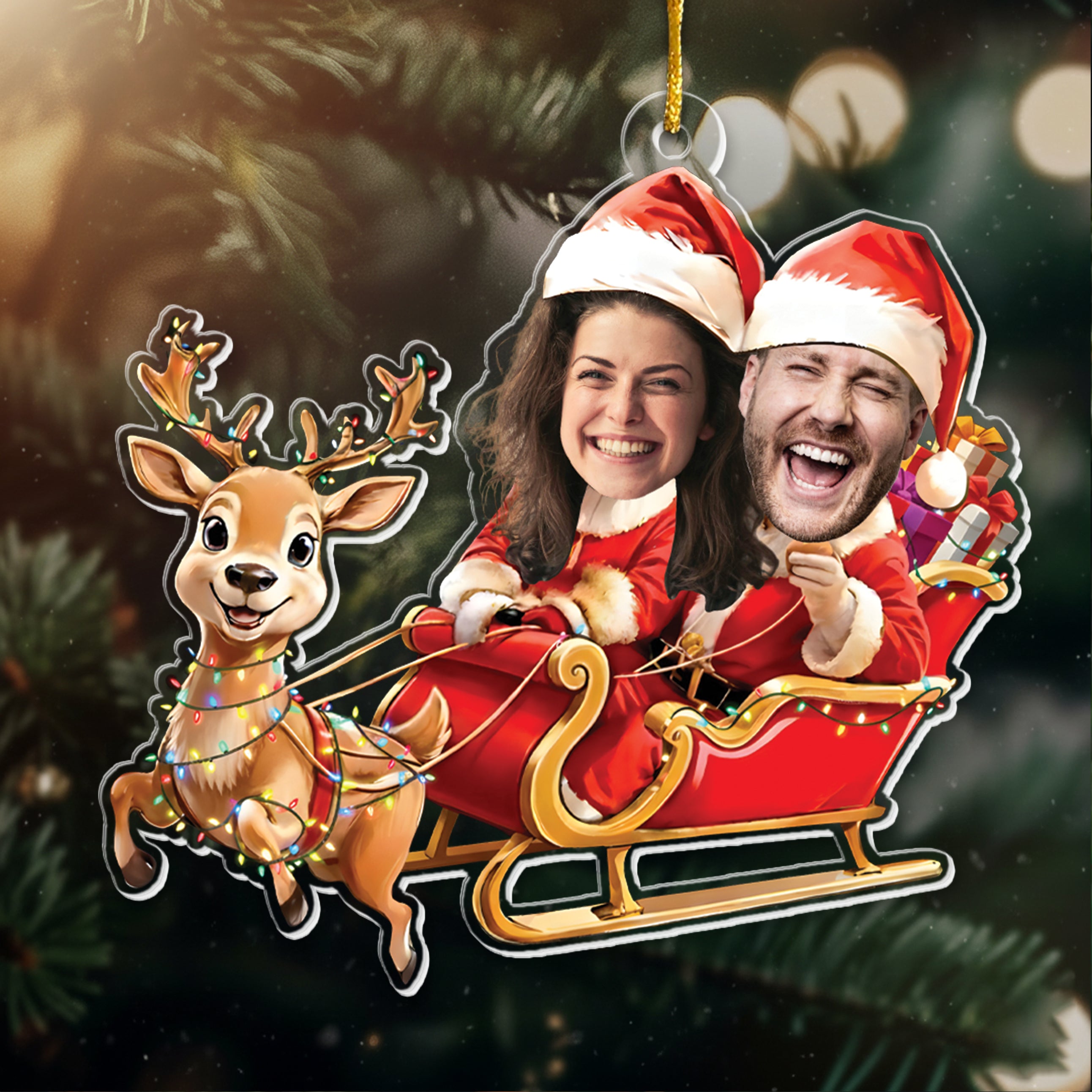 Couple Funny Custom Ornament - Personalized Acrylic Photo Ornament