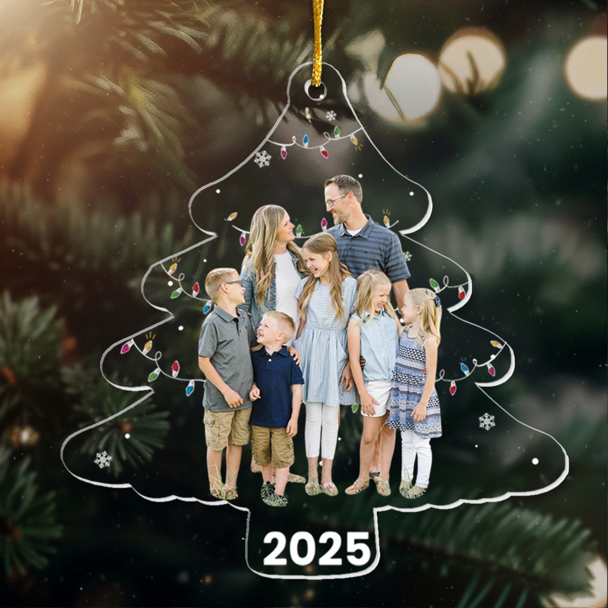 Custom Photo On Christmas Tree - Personalized Acrylic Photo Ornament
