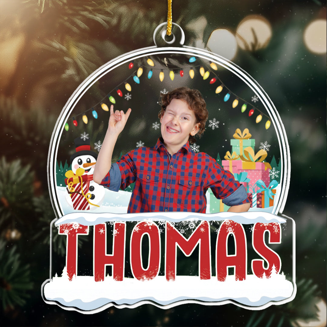 2025 Kids Custom Christmas Names - Personalized Kids Photo Ornament