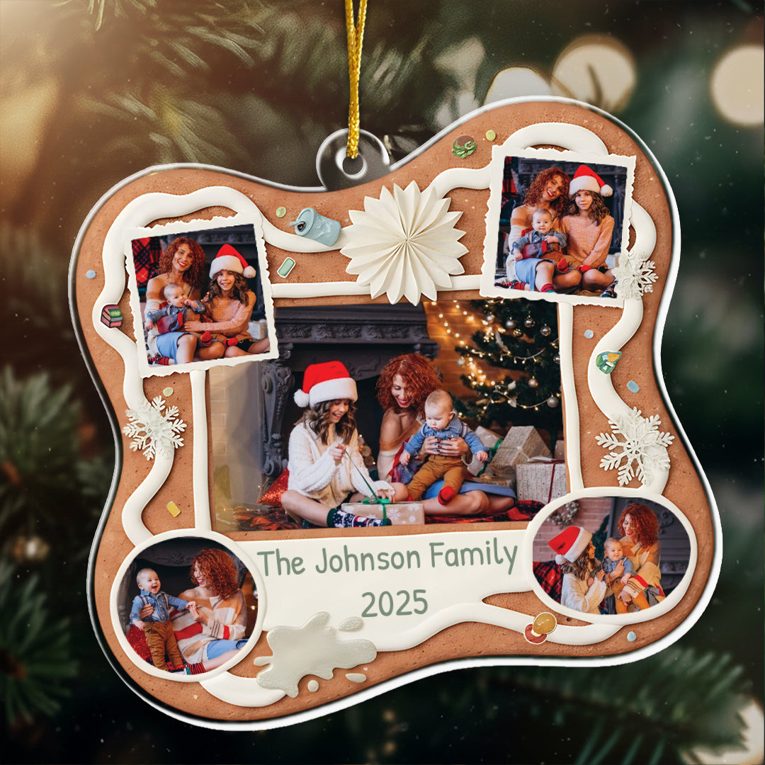 Funny Family Circus Photo Ornament - Personalized Family Photo Collage Ornament
