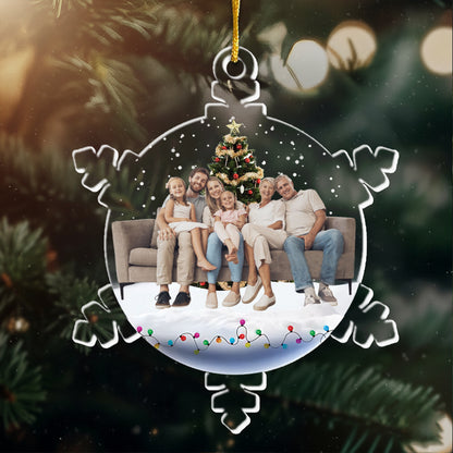 Snowflakes Custom Photo Family, Friends - Personalized Acrylic Photo Ornament