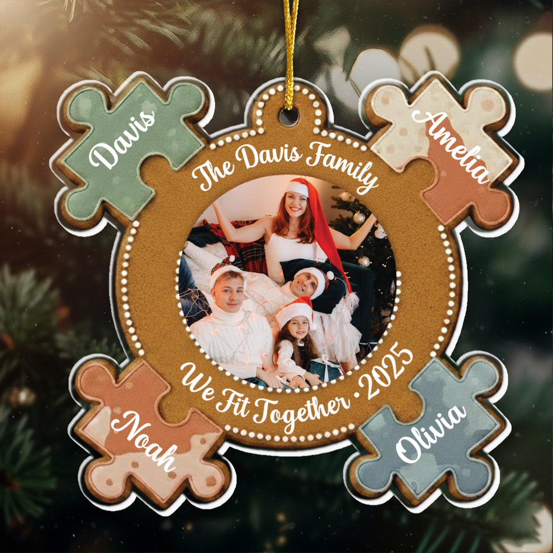 We Fit Together Gingerbread Ornament - Custom Name Keepsake