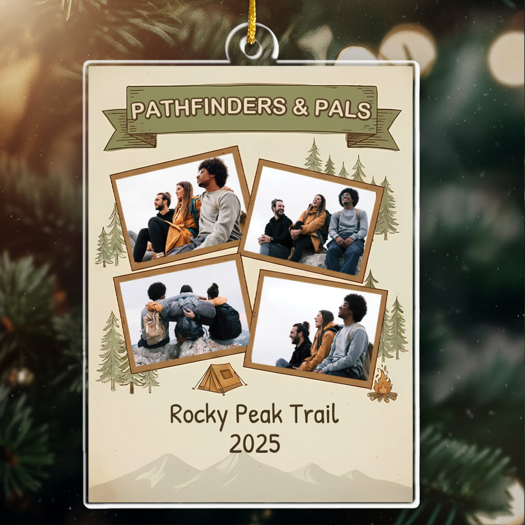 Pathfinders & Pals Personalized Hiking Adventure Ornament - Custom Destination Keepsake