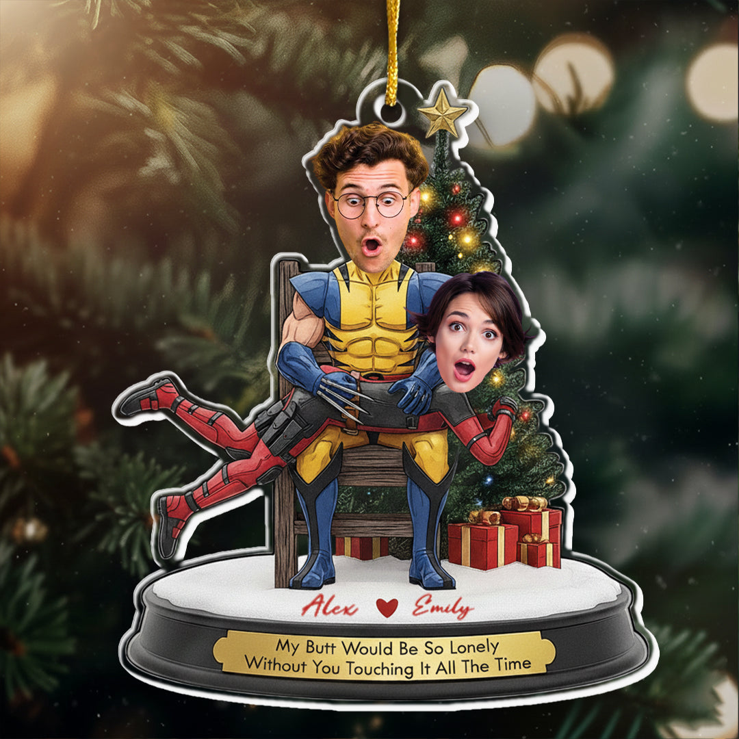 Personalized Double-Sided Acrylic Christmas Photo Ornament For Couples