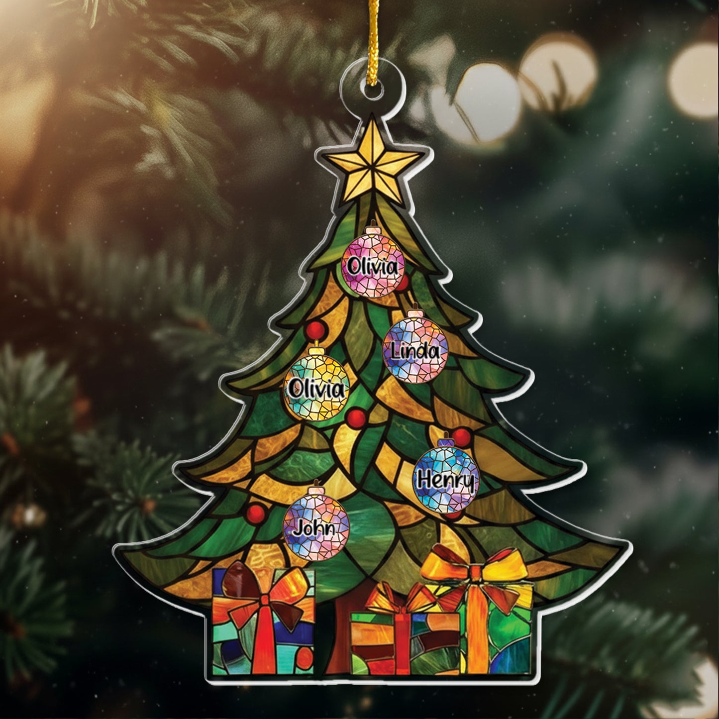 Holiday Family Tree - Personalized Custom Acrylic Ornament
