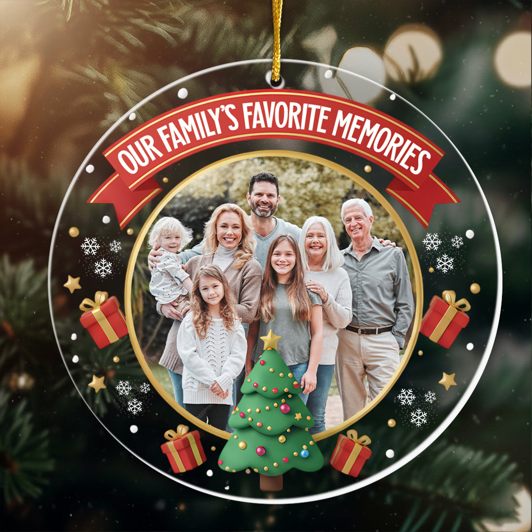 Our Family’s Favorite Memories - Personalized Christmas Tree & Gifts Photo Ornament