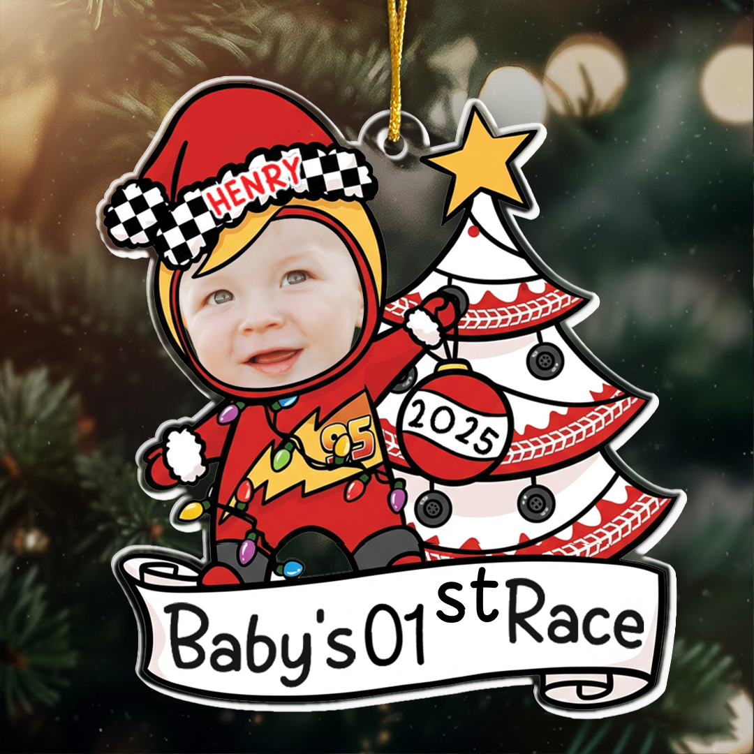 Baby's First Christmas MC Queen - Personalized Acrylic Photo Ornament