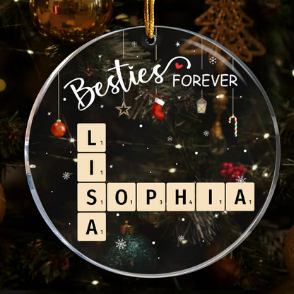 Sisters Forever Scrabble Custom Name - Personalized Acrylic Ornament