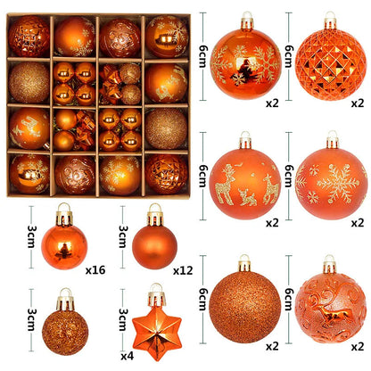 44Pcs 3/6CM Christmas Ball Christmas Tree Decoration Ornaments for Home Decor Halloween New Year Navidad Pendant Ball Accessory