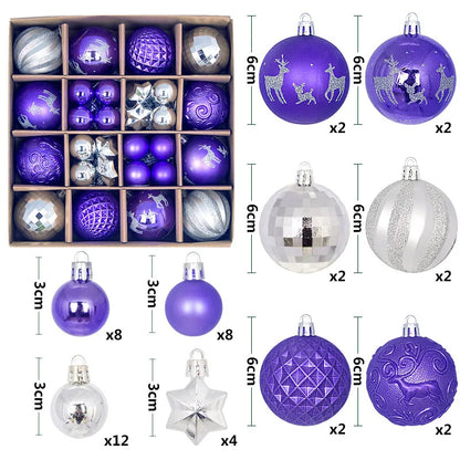 44Pcs 3/6CM Christmas Ball Christmas Tree Decoration Ornaments for Home Decor Halloween New Year Navidad Pendant Ball Accessory
