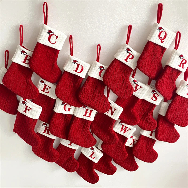 Christmas Alphabet Knitting Socks Christmas Tree Ornaments Christmas Decorations For Home 2024 Navidad Noel 2025Xmas Gift