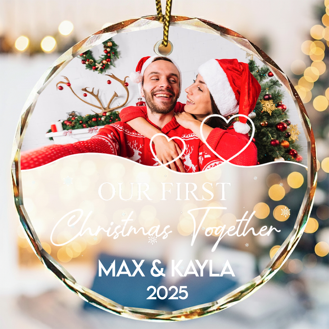 Our First Christmas - Personalized Glass Ornament