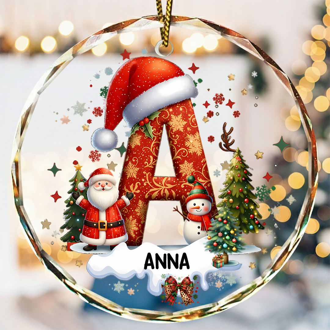 Custom Alphabet Christmas - Personalized Glass Ornament