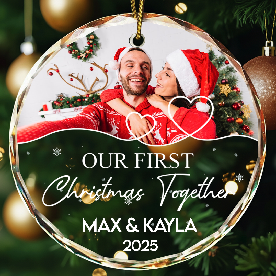 Our First Christmas - Personalized Glass Ornament