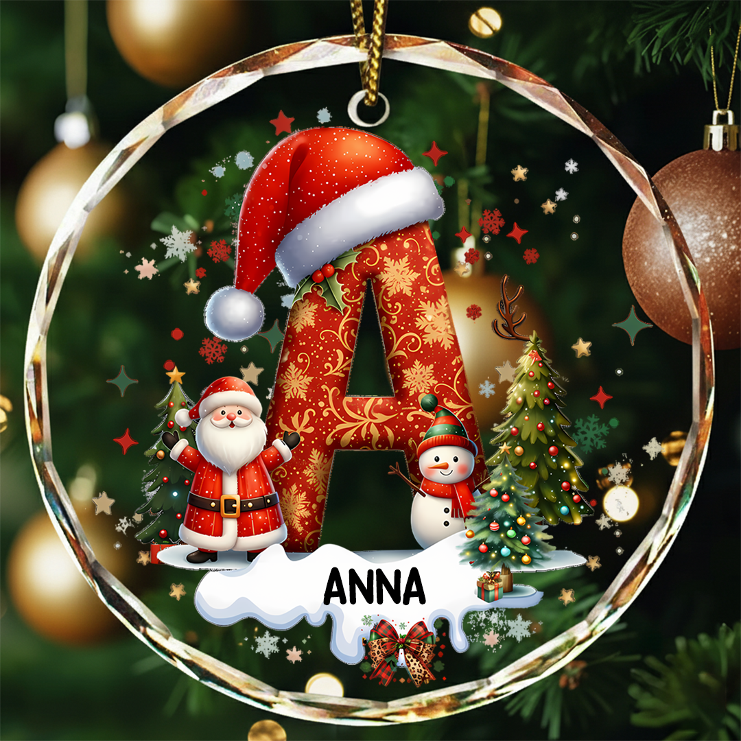 Custom Alphabet Christmas - Personalized Glass Ornament