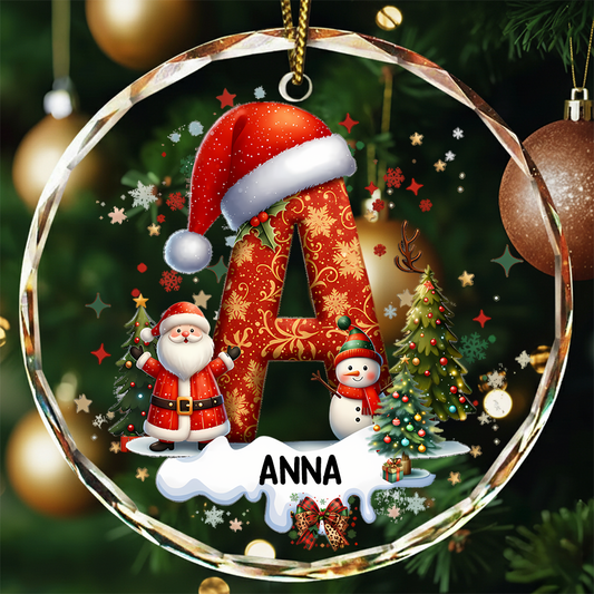 Custom Alphabet Christmas - Personalized Glass Ornament