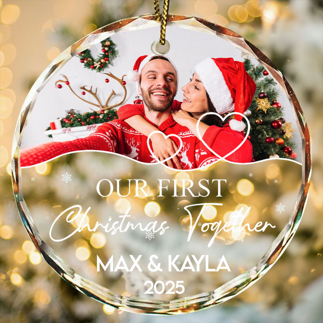 Our First Christmas - Personalized Glass Ornament