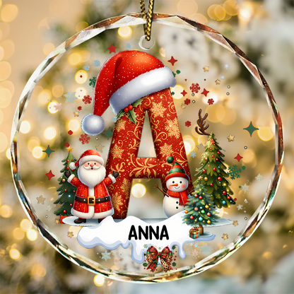 Custom Alphabet Christmas - Personalized Glass Ornament