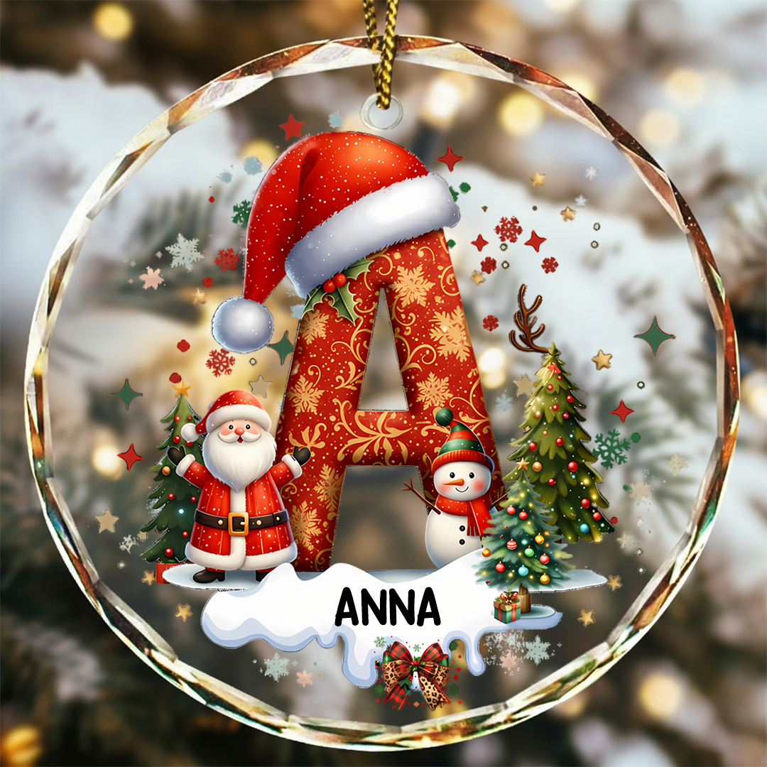 Custom Alphabet Christmas - Personalized Glass Ornament