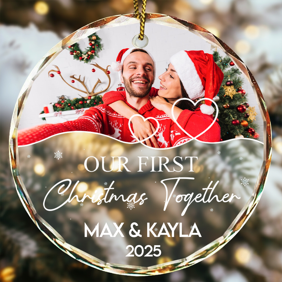 Our First Christmas - Personalized Glass Ornament