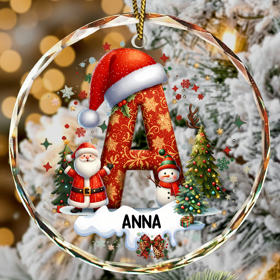 Custom Alphabet Christmas - Personalized Glass Ornament